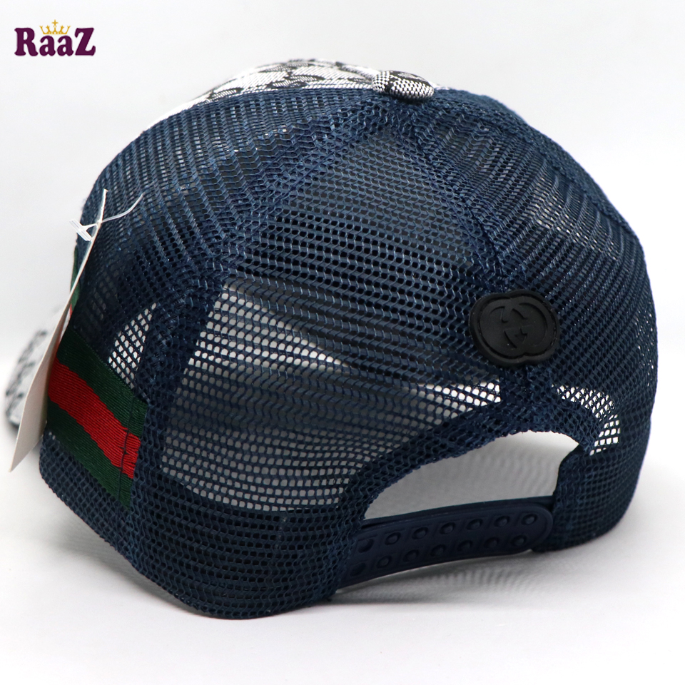Picture of Silver Navy Blue half Net GG Metal Logo Premium Imported Cap