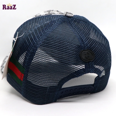 Picture of Silver Navy Blue half Net GG Metal Logo Premium Imported Cap