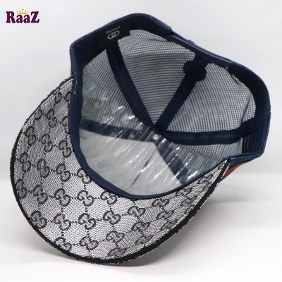 Picture of Silver Navy Blue half Net GG Metal Logo Premium Imported Cap