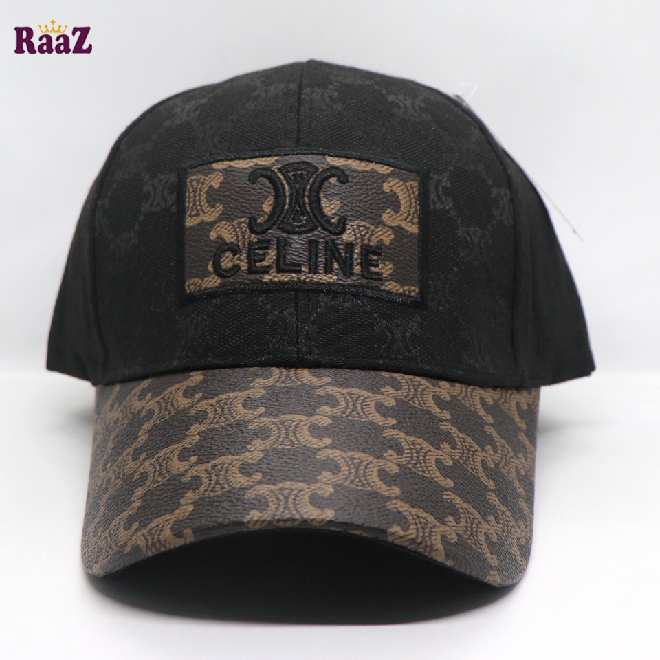 Picture of Black Celine Leather Logo Dual Tone Premium Imported Cap