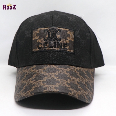 Picture of Black Celine Leather Logo Dual Tone Premium Imported Cap