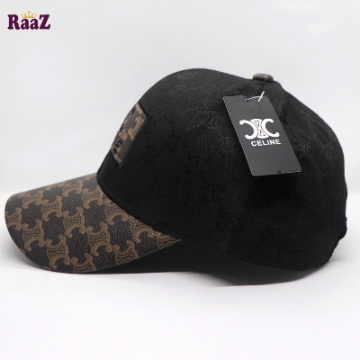Picture of Black Celine Leather Logo Dual Tone Premium Imported Cap