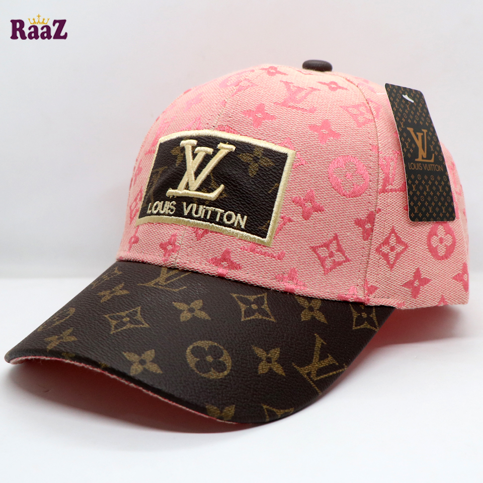 Picture of Pink Coffee Leather Dual Tone Imported Curved Visor Cap