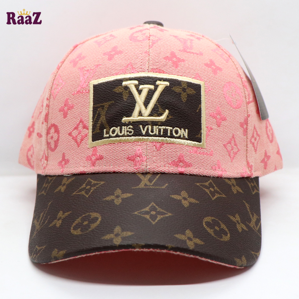 Picture of Pink Coffee Leather Dual Tone Imported Curved Visor Cap
