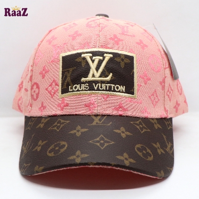 Picture of Pink Coffee Leather Dual Tone Imported Curved Visor Cap