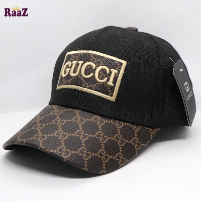 Picture of Black GG Leather Logo Dual Tone Premium Imported Cap