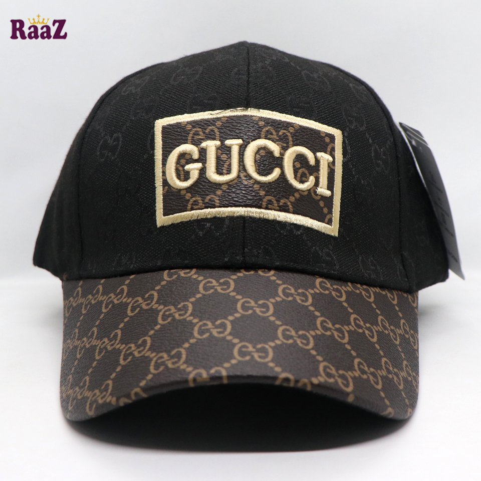 Picture of Black GG Leather Logo Dual Tone Premium Imported Cap