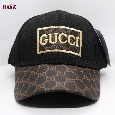 Picture of Black GG Leather Logo Dual Tone Premium Imported Cap