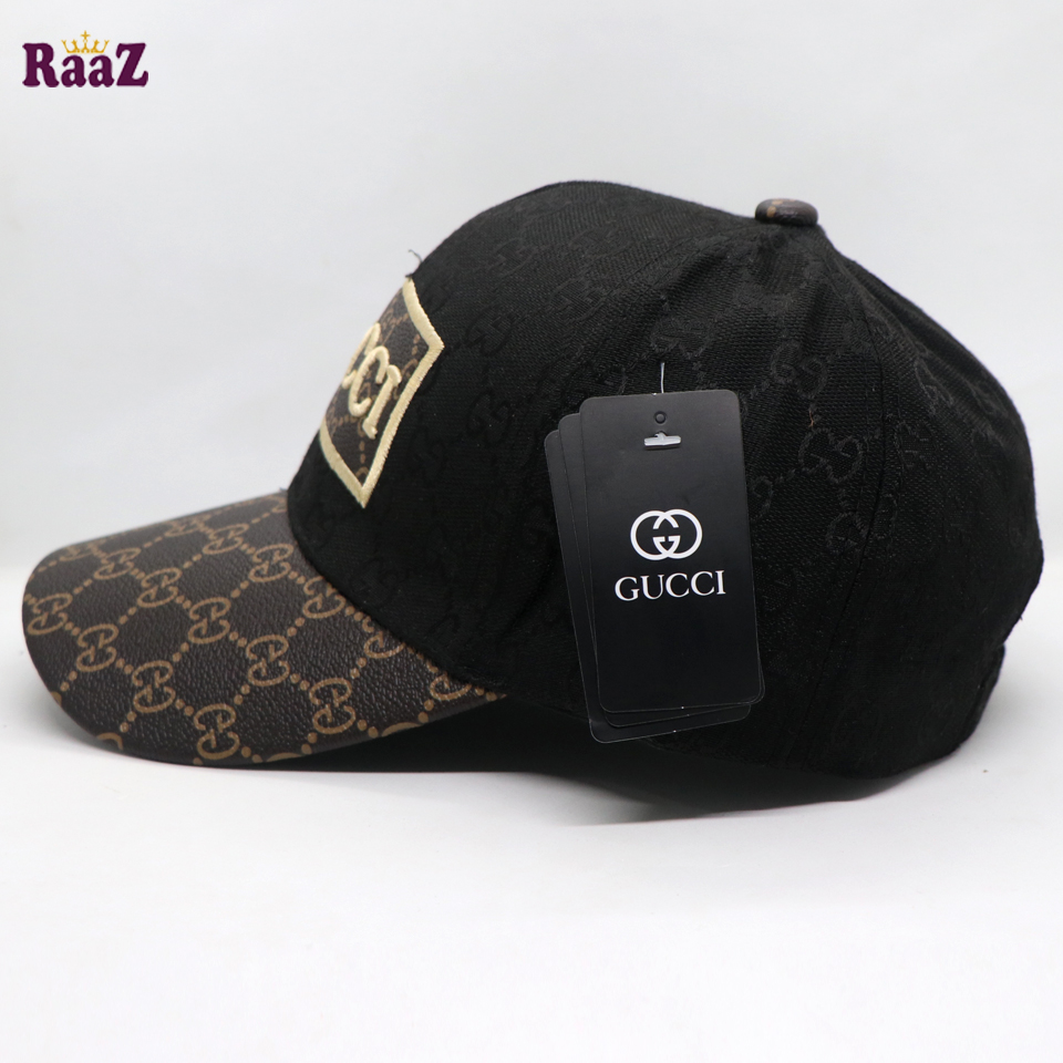 Picture of Black GG Leather Logo Dual Tone Premium Imported Cap