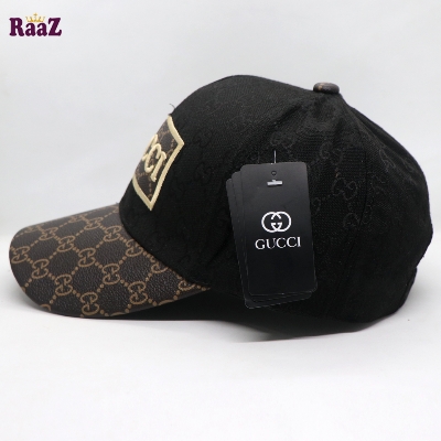 Picture of Black GG Leather Logo Dual Tone Premium Imported Cap