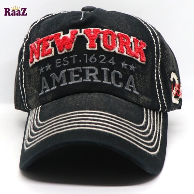 Picture of Black New York America Retro Wash Baseball Cap