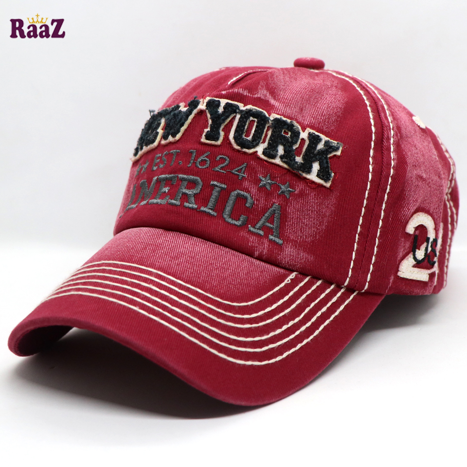Picture of Red New York America Retro Wash Baseball Cap