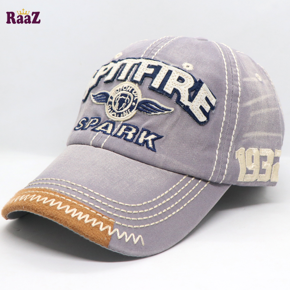 Picture of Purple Spitfire Logo Wash Imported Baseball Cap