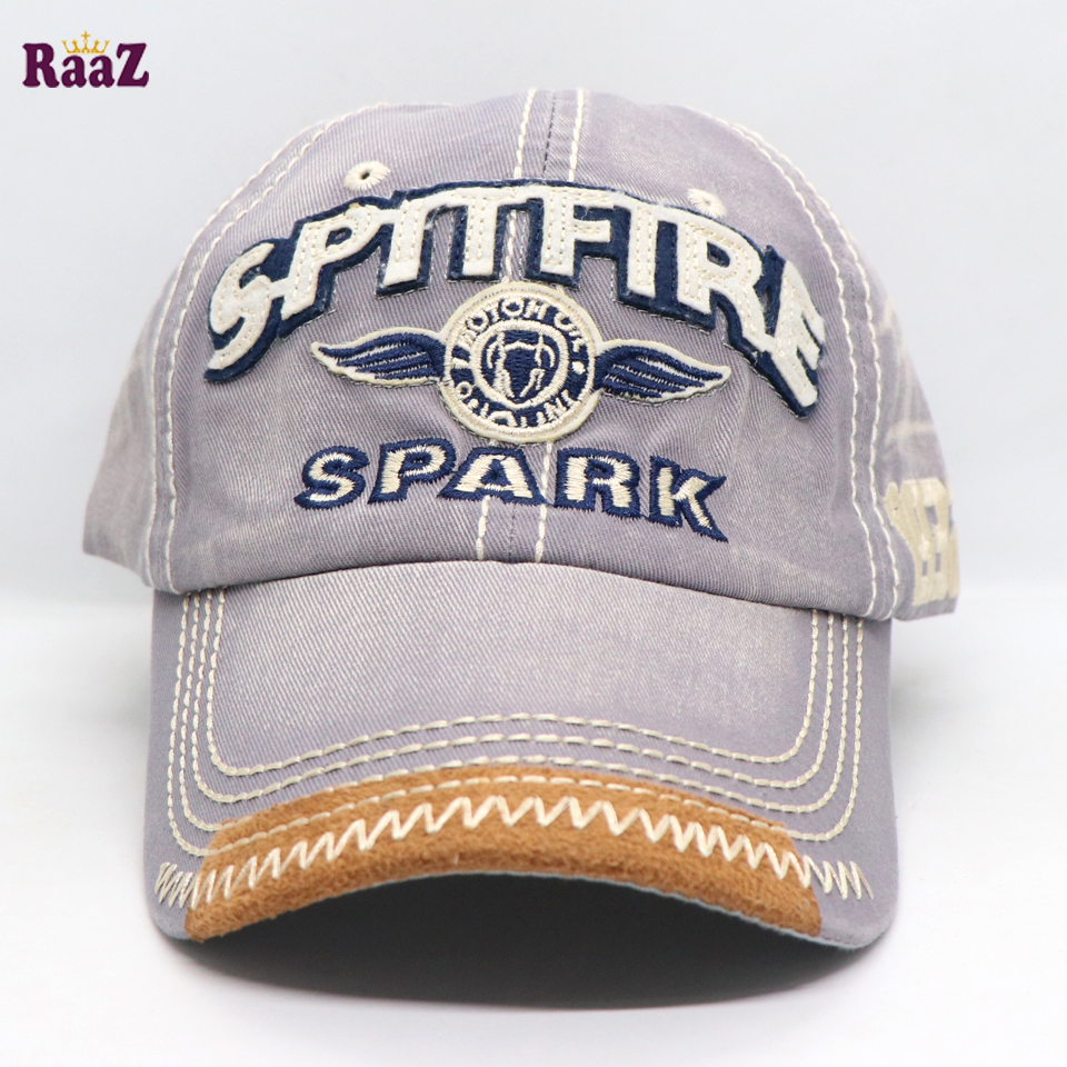 Picture of Purple Spitfire Logo Wash Imported Baseball Cap