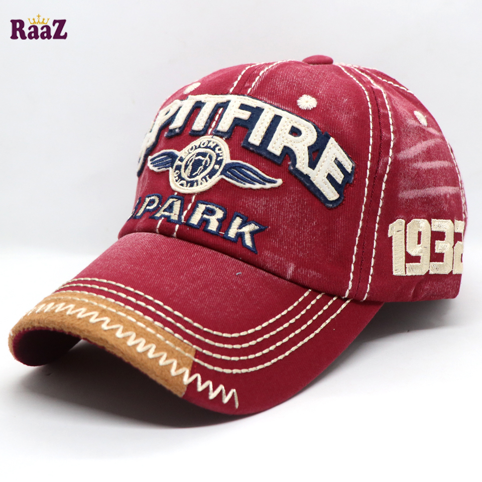 Picture of Red Spitfire Logo Wash Imported Baseball Cap
