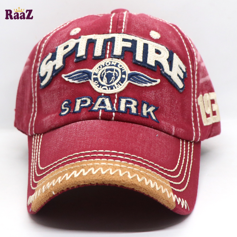 Picture of Red Spitfire Logo Wash Imported Baseball Cap