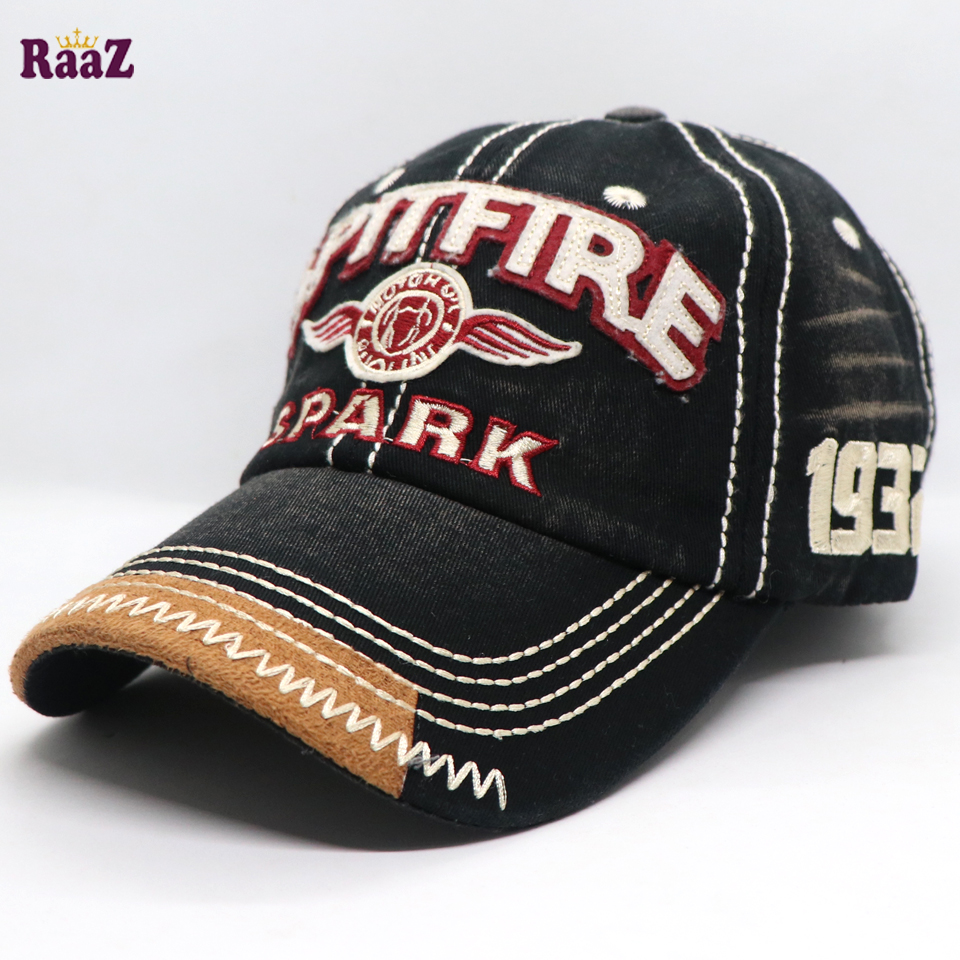 Picture of Black Spitfire Logo Wash Imported Baseball Cap