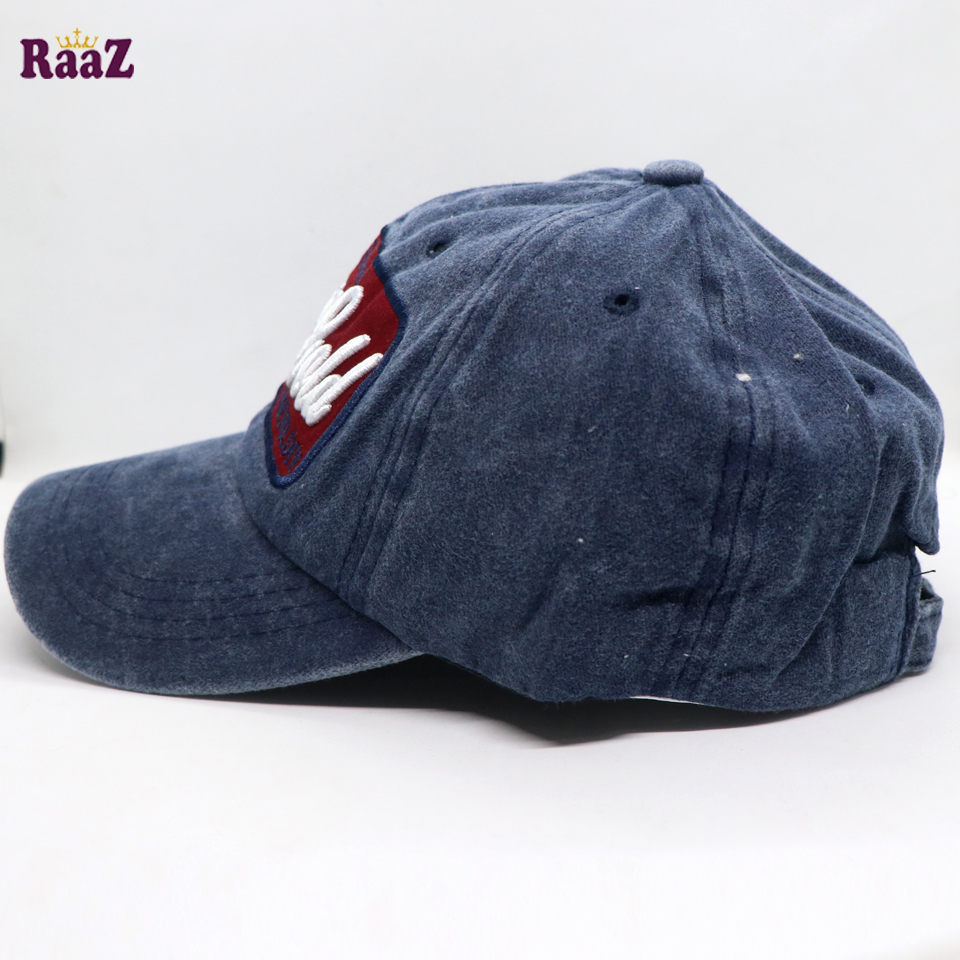 Picture of Navy Blue Red  Benny Gold Embroidery Logo Wash Baseball Cap