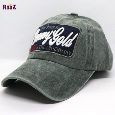 Picture of Deep Green Benny Gold Embroidery Logo Wash Baseball Cap