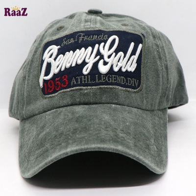 Picture of Deep Green Benny Gold Embroidery Logo Wash Baseball Cap