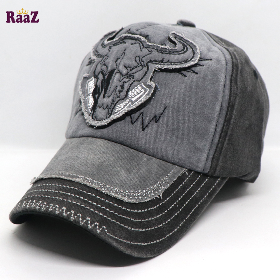 Picture of Silver Grey Cattle Head Vintage Baseball Cap