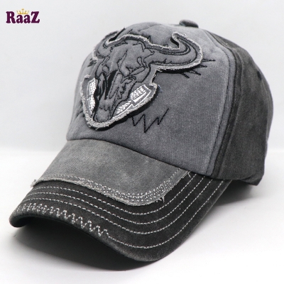 Picture of Silver Grey Cattle Head Vintage Baseball Cap