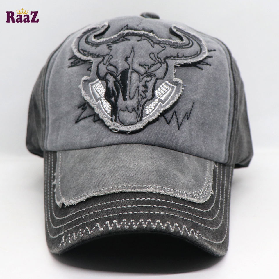 Picture of Silver Grey Cattle Head Vintage Baseball Cap