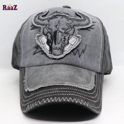 Picture of Silver Grey Cattle Head Vintage Baseball Cap