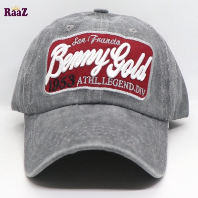 Picture of Silver Benny Gold Embroidery Logo Wash Baseball Cap