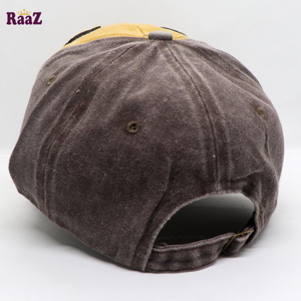 Picture of Yellow Coffee Cattle Head Vintage Baseball Cap