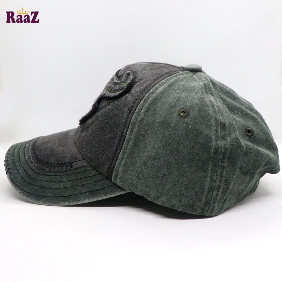 Picture of Grey Deep Green Cattle Head Vintage Baseball Cap