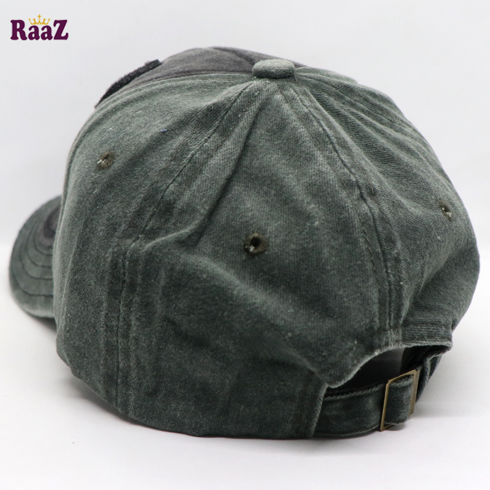 Picture of Grey Deep Green Cattle Head Vintage Baseball Cap