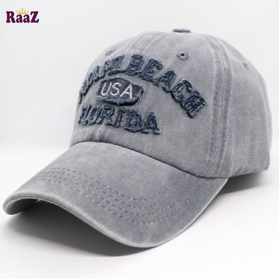 Picture of Silver Miami Beach Solid Color Imported Baseball Cap