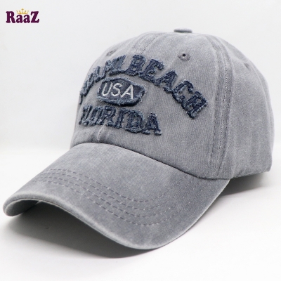 Picture of Silver Miami Beach Solid Color Imported Baseball Cap