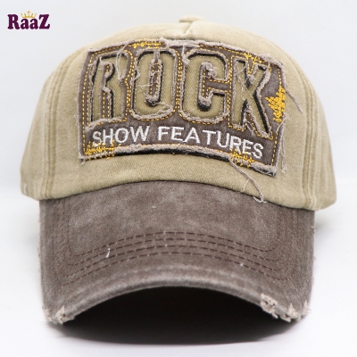 Picture of Brown Rock Logo Ripped Baseball Cap