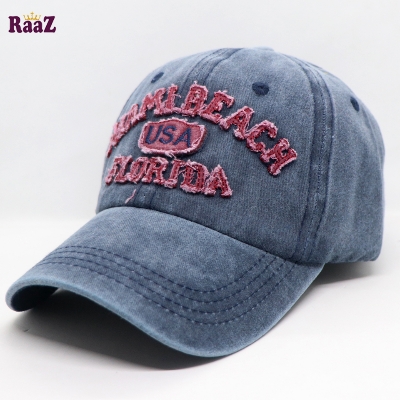 Picture of Navy Blue Miami Beach Solid Color Imported Baseball Cap