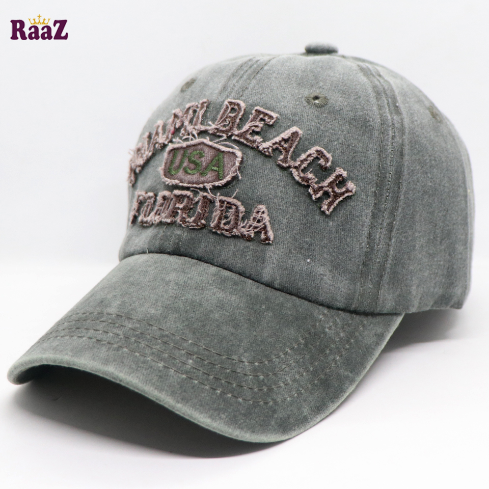 Picture of Deep Green Miami Beach Solid Color Imported Baseball Cap