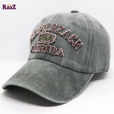 Picture of Deep Green Miami Beach Solid Color Imported Baseball Cap