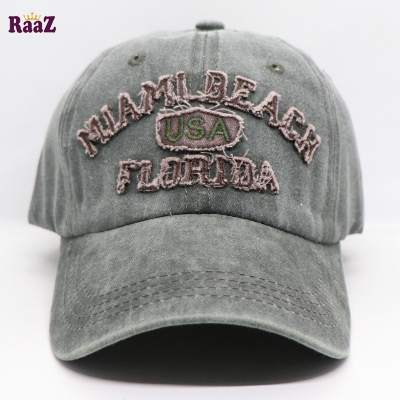 Picture of Deep Green Miami Beach Solid Color Imported Baseball Cap
