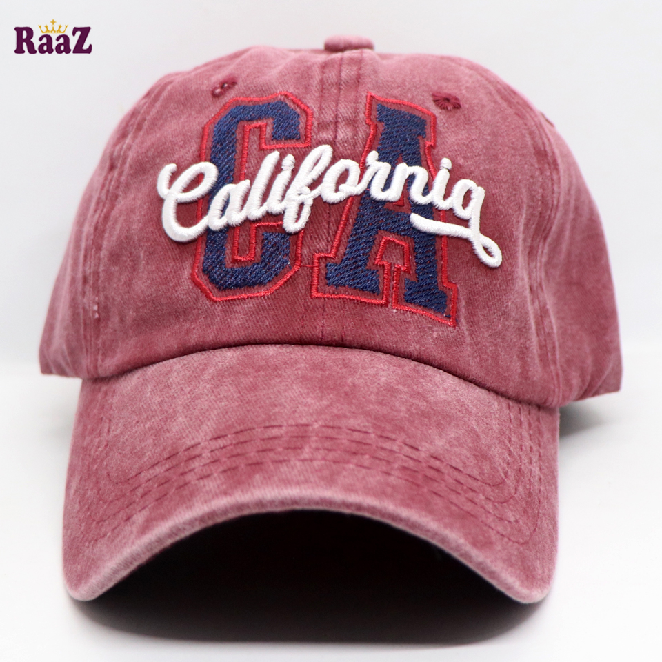Picture of Maroon CA California Logo Wash Imported Baseball Cap