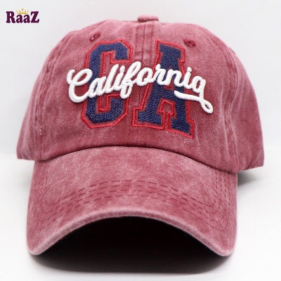 Picture of Maroon CA California Logo Wash Imported Baseball Cap