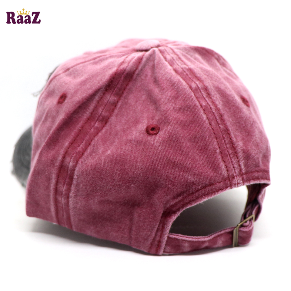 Picture of Maroon Rock Logo Ripped Baseball Cap