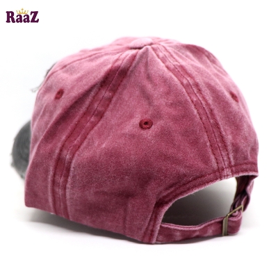 Picture of Maroon Rock Logo Ripped Baseball Cap