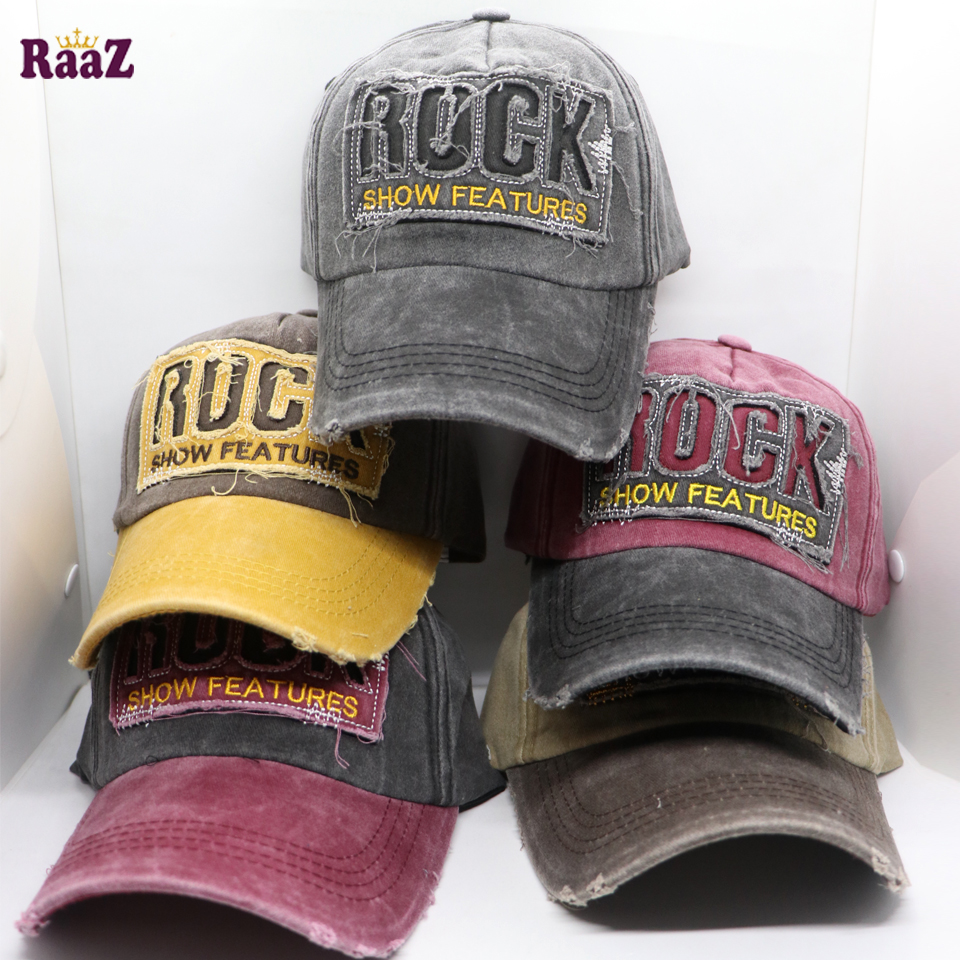 Picture of Maroon Rock Logo Ripped Baseball Cap