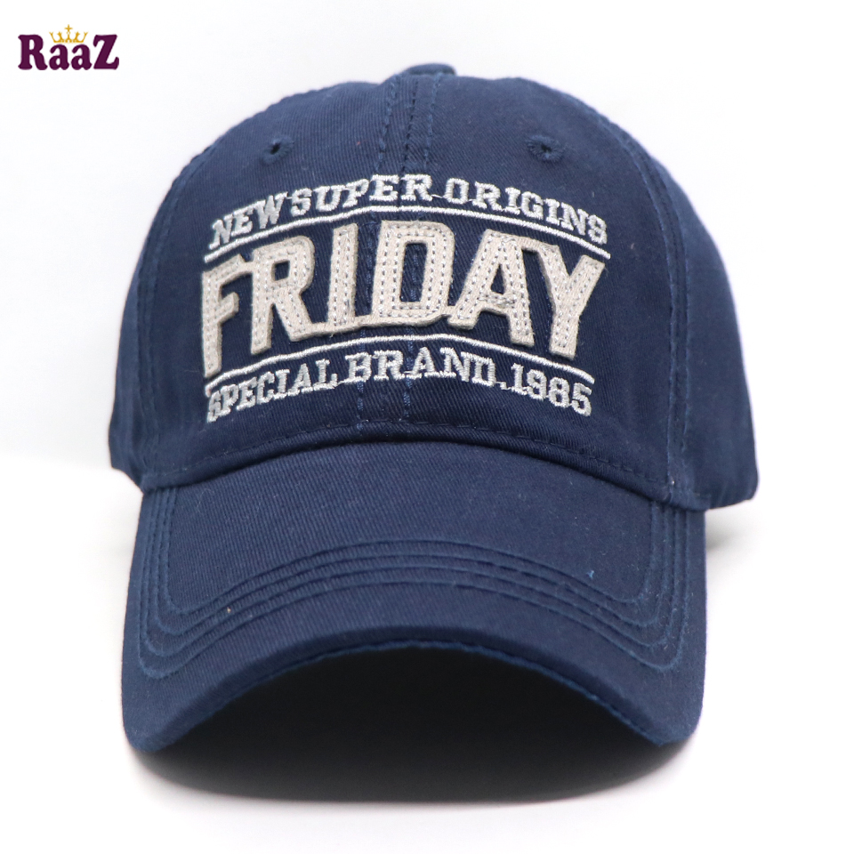Picture of Navy Blue Friday Bold Solid Logo Imported Wash Cap