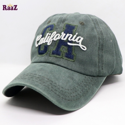 Picture of Deep Green CA California Logo Wash Imported Baseball Cap