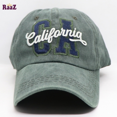 Picture of Deep Green CA California Logo Wash Imported Baseball Cap