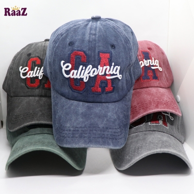 Picture of Deep Green CA California Logo Wash Imported Baseball Cap