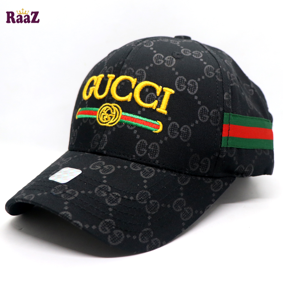 Picture of Black Embroidery logo Cotton Curved Visor Cap
