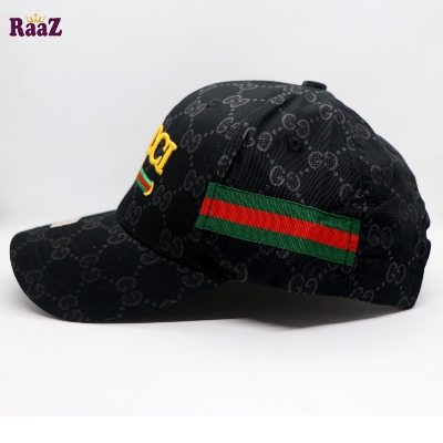 Picture of Black Embroidery logo Cotton Curved Visor Cap